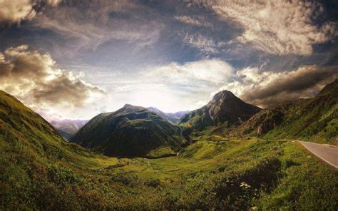 mountain, Nature, Clouds, Road, Grass, Sky, Mountain Pass, River ...