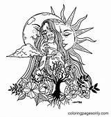 Trippy Sun And Moon Coloring Pages sketch template