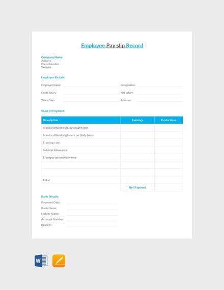 Free Self Employed Payslip Template - PRINTABLE TEMPLATES