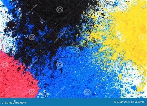 Cmyk Toner Powder (cyan, Magenta, Yellow, Black) Stock Image - Image of dust, yellow: 77659545