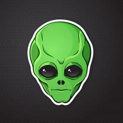 Alien head in monochrome style design element Vector Image