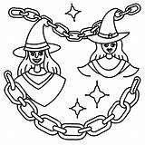 Spectral chain coloring pages With Witches  Coloring Fun Zone sketch template