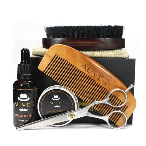 Men Beard Care Grooming Trimming Kit Unscented Beard Conditioner Oil Mustache for Shaping Growth ...