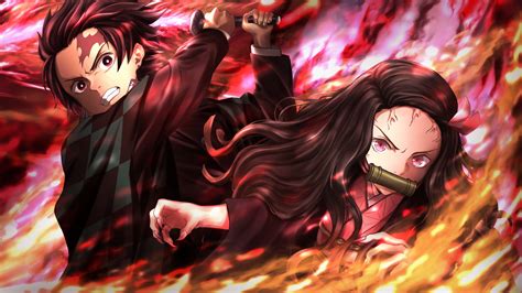 Demon Slayer Nezuko Kamado Tanjirou Kamado On Fire 4K HD Anime ...