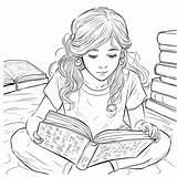 Premium Vector  Illustartion coloring Book Page Women Read sketch template