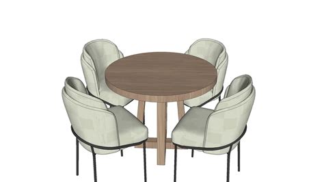 Round Dining Table Sketchup Model - Image to u