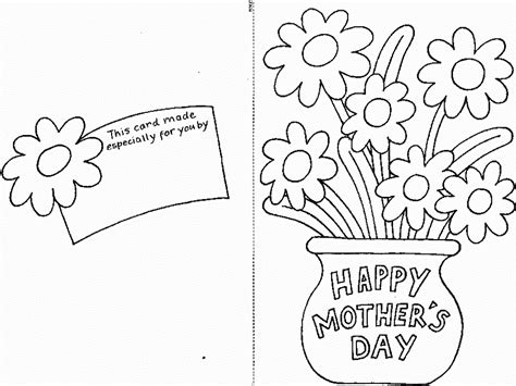 Happy Mothers Day Printable Coloring Page and Cut Out Card