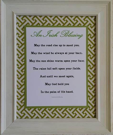 Irish Saying Irish Prayer Housewarming Gift Inspirational Quote Irish ...