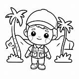 Premium Vector  Cute Illustration Tourist For Kids coloring sketch template