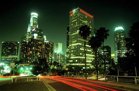 Los Angeles Skyline At Night Photograph by Hisham Ibrahim - Fine Art ...