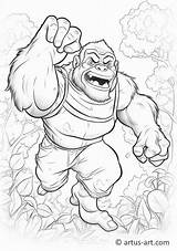 Ape Coloring Page For Kids » Free Download Artus Art sketch template