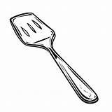 Premium Vector  Coloring Book Of A spatula For Kids sketch template