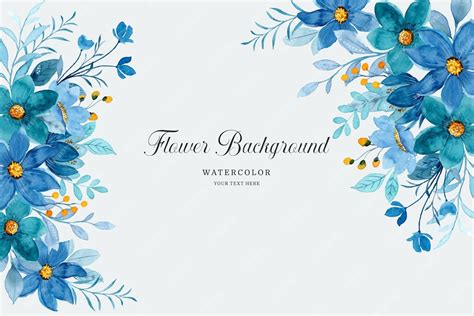 Premium Vector | Watercolor blue floral background