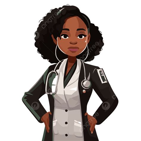 Cartoon Black Woman Doctor