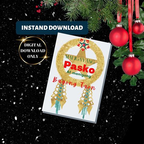 Maligayang Pasko Tagalog Greeting Card or Wall Art Printable/ - Etsy