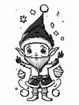 Christmas Elves Coloring Page · Creative Fabrica sketch template