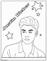 Justin Bieber With Star coloring page sketch template
