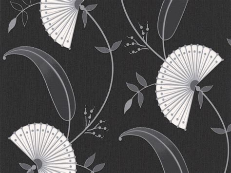 Free download Free Delivery on Precious Black Silver Floral Wallpaper ...