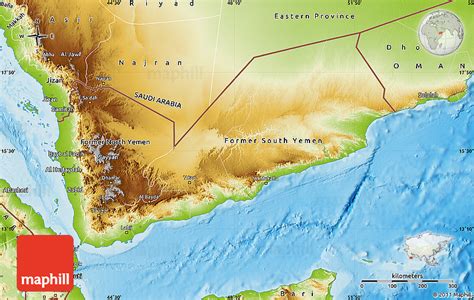 Physical Map of Yemen