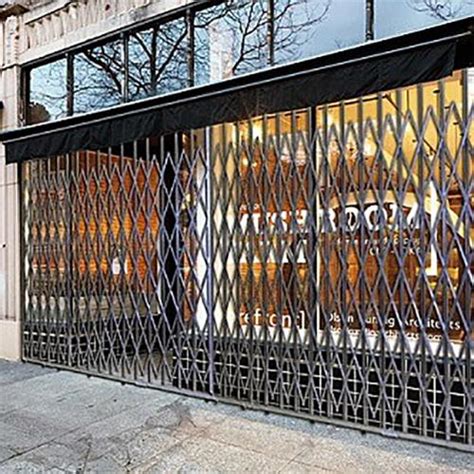 Storefront Security Gates - Scissor & Vertical Bar Hybrid Style