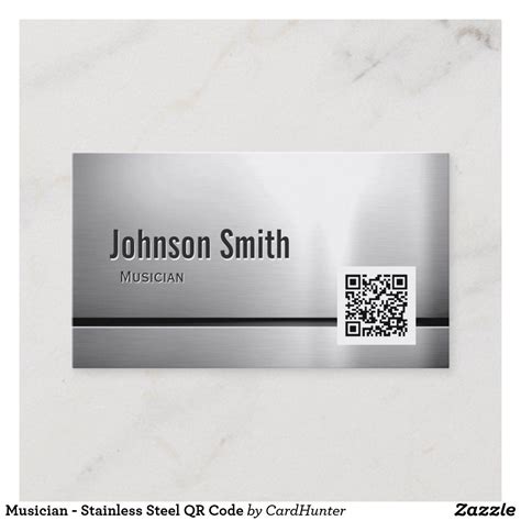 Musician - Stainless Steel QR Code Business Card Qr Code Business Card, Business Card Texture ...
