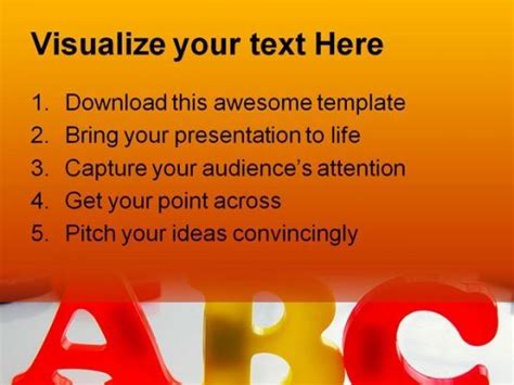 Alphabets Education PowerPoint Template 0810