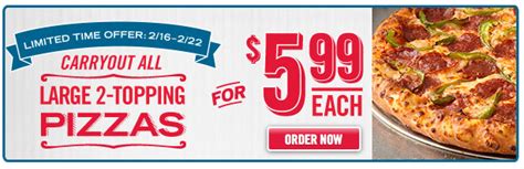 Dominos Coupon -$5.99 Large 2-topping PizzaLiving Rich With Coupons®