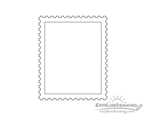 How to Draw a Stamp Step by Step - EasyLineDrawing