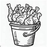 Bucket Full Of Drumstick Fried Chicken Coloring Pages  For sketch template