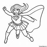 Supergirl With Her Cape Flowing Coloring Page  Pagescom sketch template