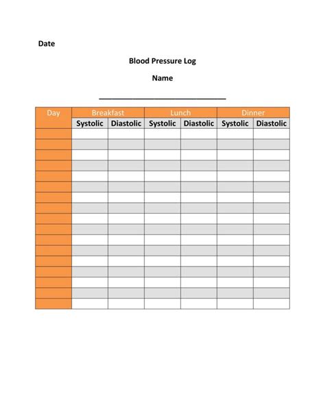 30+ Printable Blood Pressure Log Templates ᐅ TemplateLab