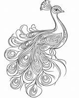 Peacock Coloring Page With Intricate Tail Feathers  Premium AI sketch template