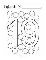 Number 19 Coloring Printable sketch template