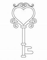Key Coloring Page Printable  Pages sketch template
