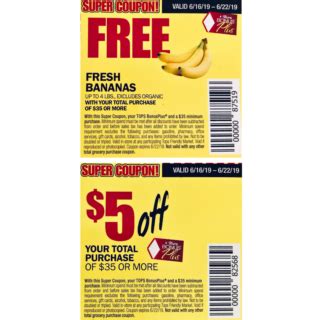 Scan these Tops coupons: Free Banana's & $5 off $35 coupon ending Saturday!!