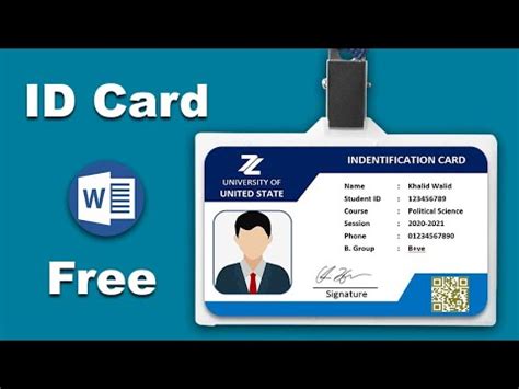 How to Make Student Identification Card template in Microsoft Word ...