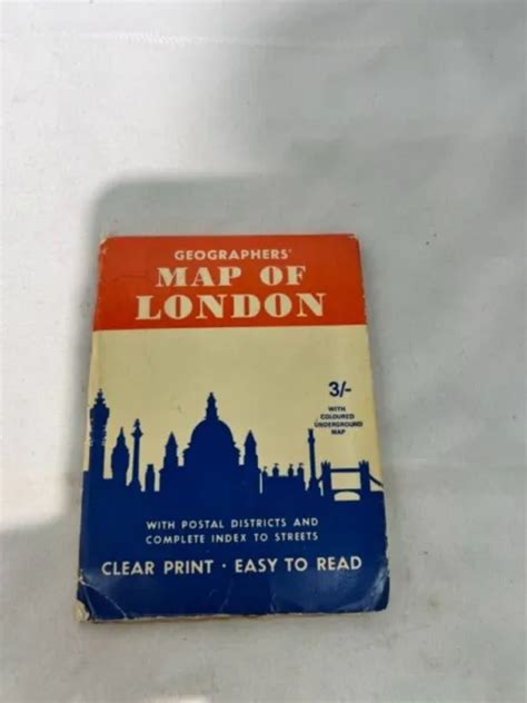MAP OF LONDON w/ Underground Metro Map & Index to Streets £7.89 - PicClick UK
