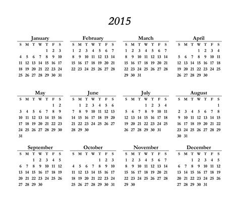 2015 Calendar Template Free Stock Photo - Public Domain Pictures