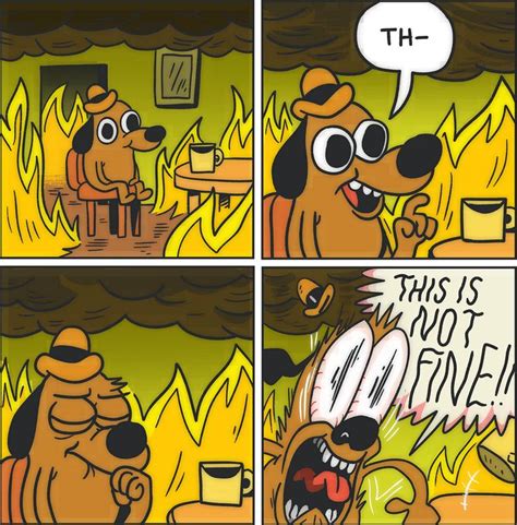 TIL that the "This is fine" comic was updated, this is the new version ...