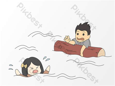 Drawing Natural Disaster Flood Scene PNG Images | PSD Free Download ...