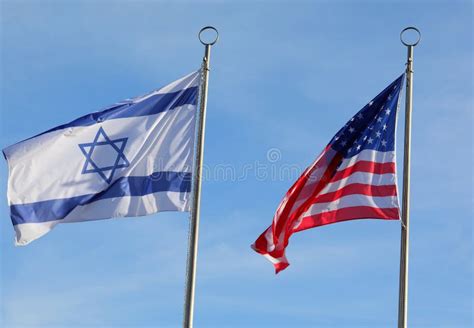 Flag of United States of America and Flag of Israel Together Stock ...