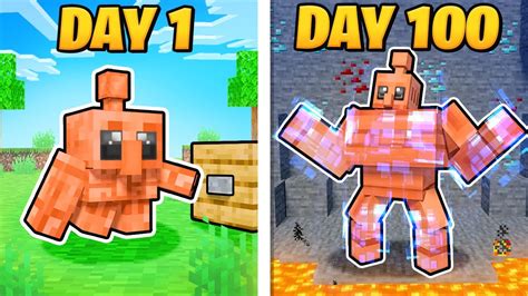 I Survived 100 DAYS as a COPPER GOLEM in Minecraft! - YouTube