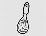 Bowl With Spoon Coloring Page sketch template
