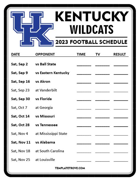 Kentucky Football Schedule 2024 Printable - Patty Bernelle