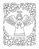 Guardian Angel Prayer Coloring Page sketch template