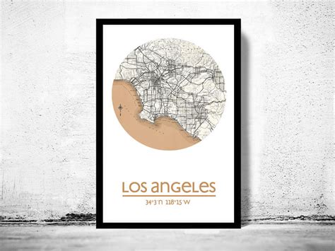 LOS ANGELES - city poster - city map poster print - VINTAGE MAPS AND PRINTS