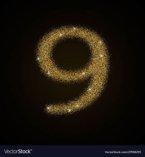 Golden number collection Royalty Free Vector Image