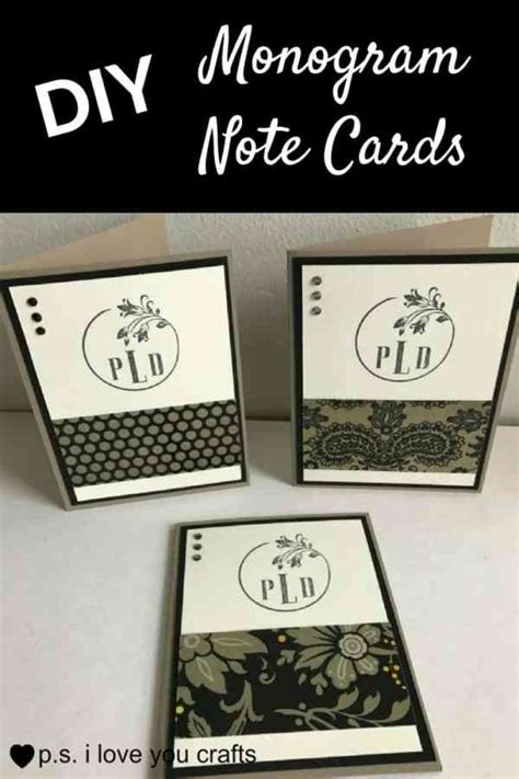 DIY Monogram Note Cards - P.S. I Love You Crafts