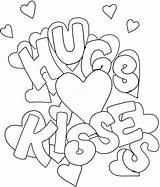 Hugs And Kisses Coloring Pages sketch template