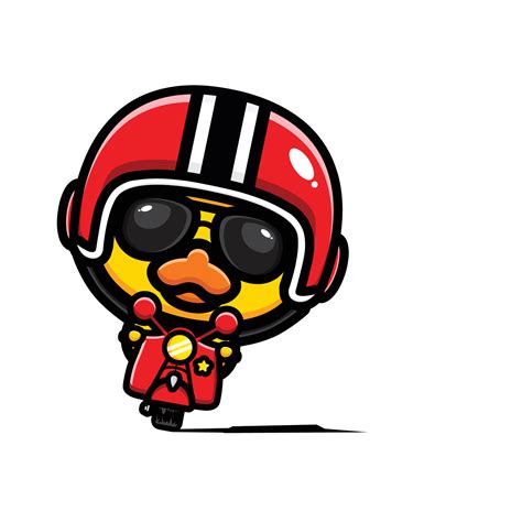 Vector design of a duck riding a cute motorcycle 3809132 Vector Art at ...